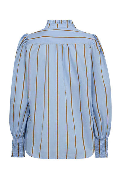 AmoraCC Stripe V-Shirt 23-Pale Blue - 35917 Thumbnail