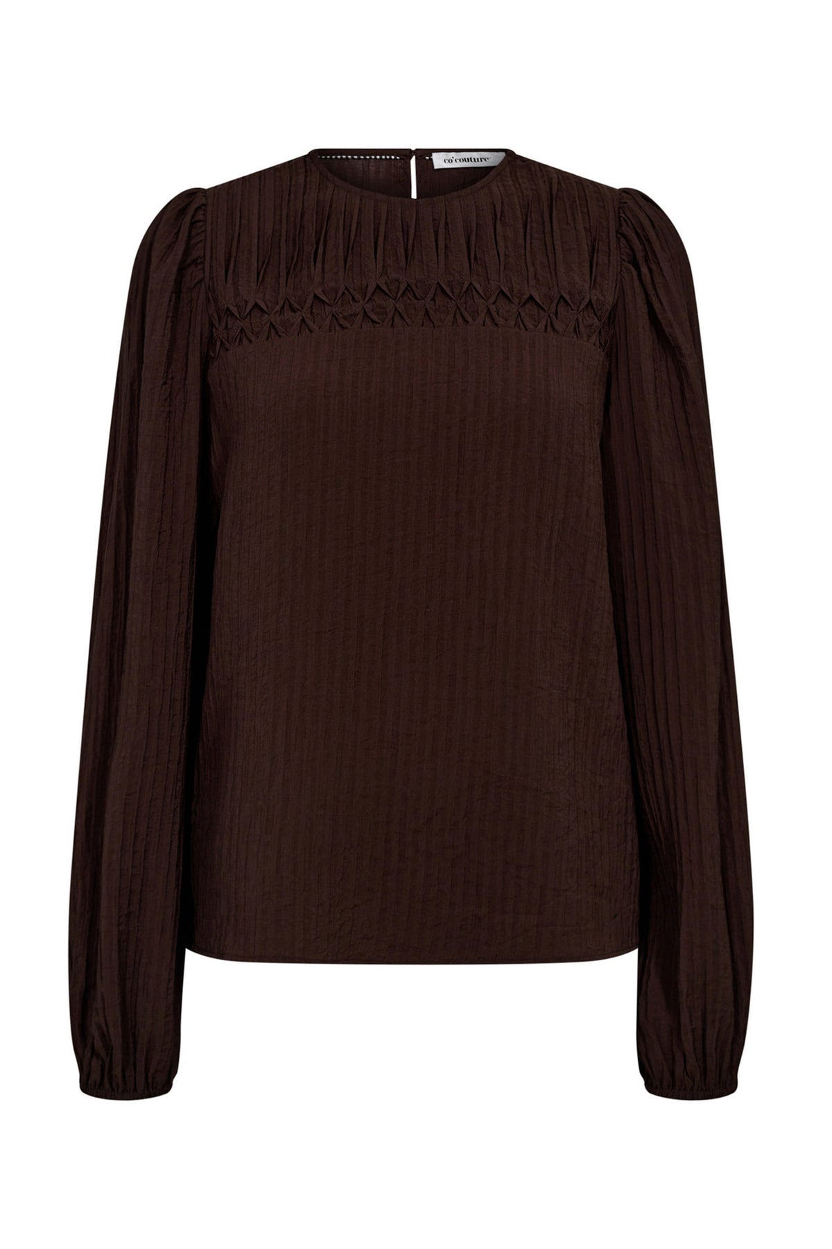 ShinaCC Pintuck Blouse 145-Dark Brown - 35921