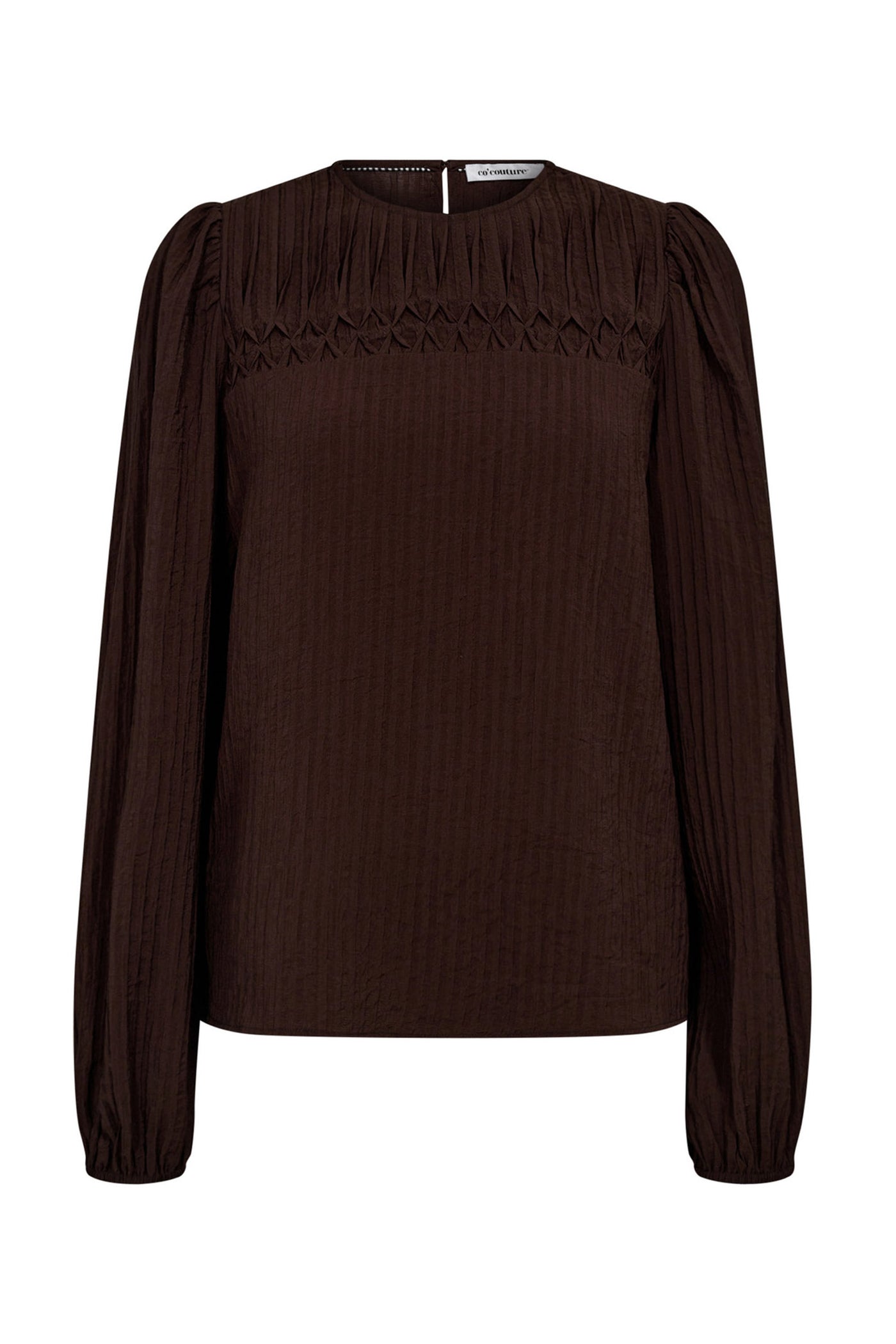 ShinaCC Pintuck Blouse 145-Dark Brown - 35921