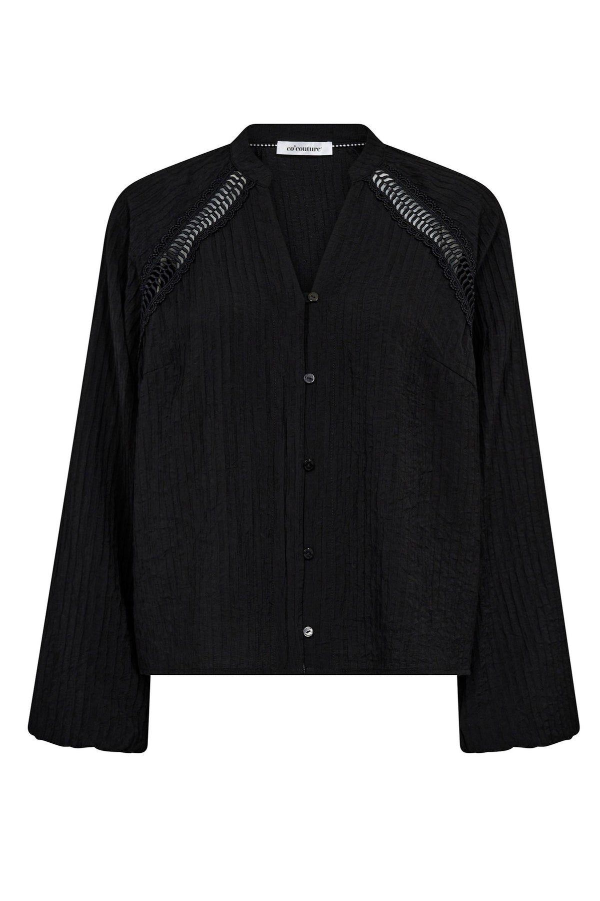 ShinaCC Lace V-Shirt 96-Black - 35923