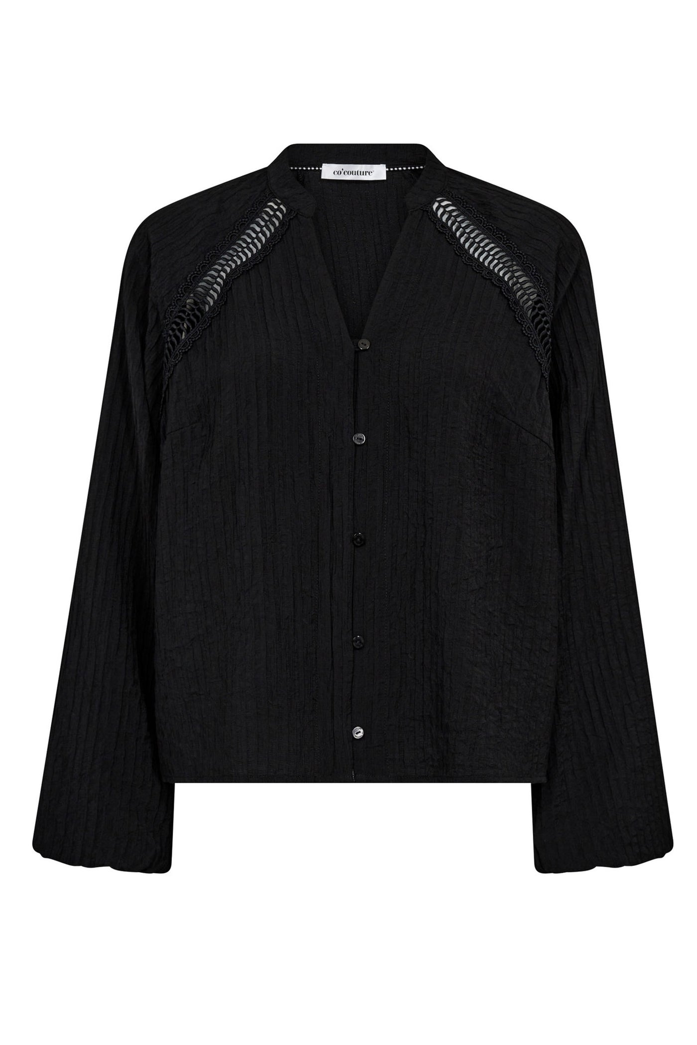ShinaCC Lace V-Shirt 96-Black - 35923