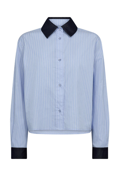 NelsonCC Stripe Shirt 23-Pale Blue - 35936 Thumbnail