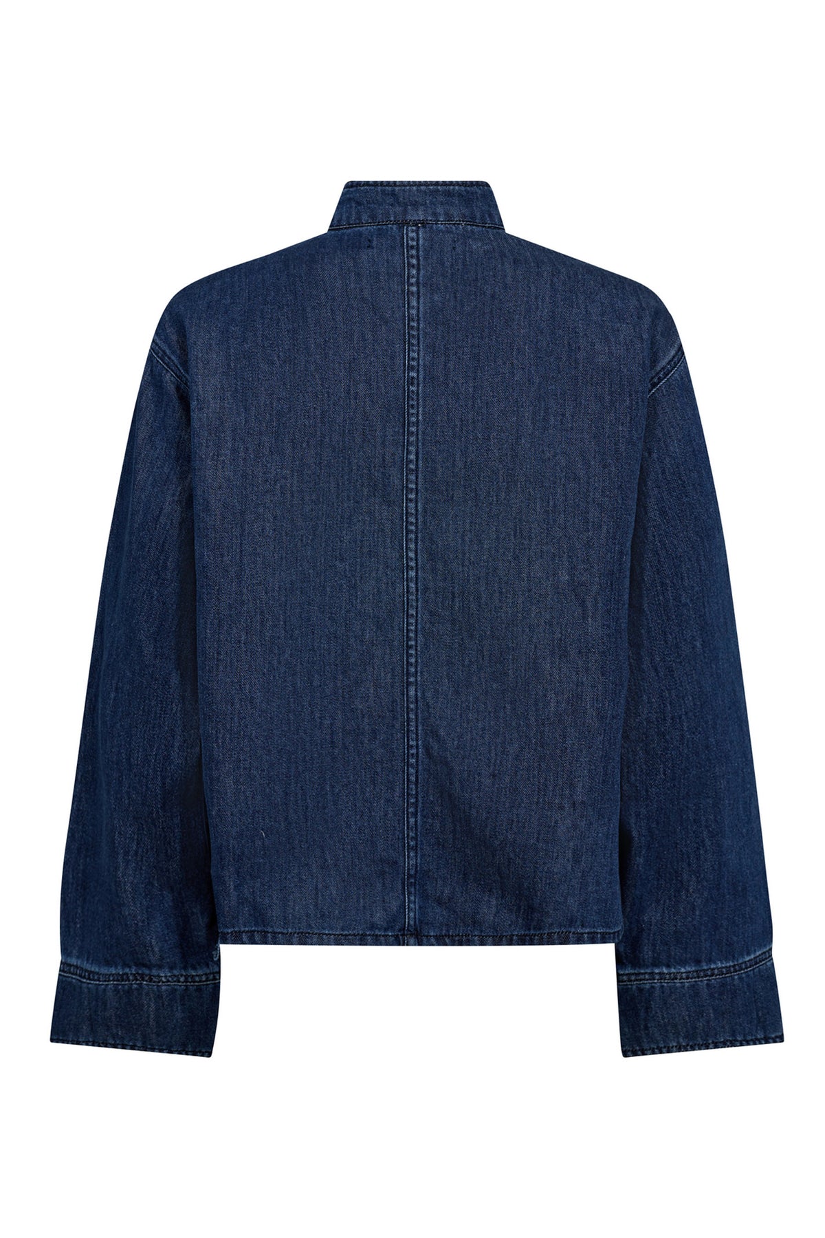 AzminaCC Denim Placket Blouse 552-Denim blue - 35948
