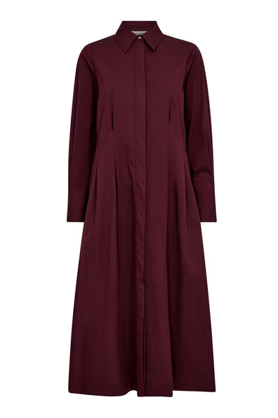 PoppyCC Shirt Long Dress 87-Winered - 36526 Thumbnail