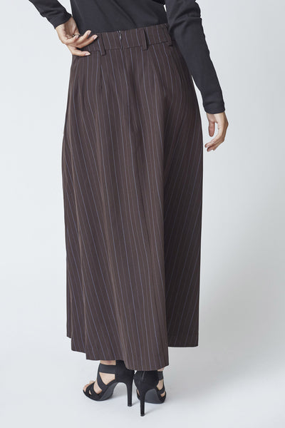 AnyaCC Trinny Pleat Skirt 145-Dark Brown - 44001 Thumbnail