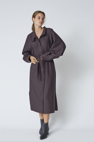 ZellaCC Batwing Dress 145-Dark Brown - 46014 Thumbnail