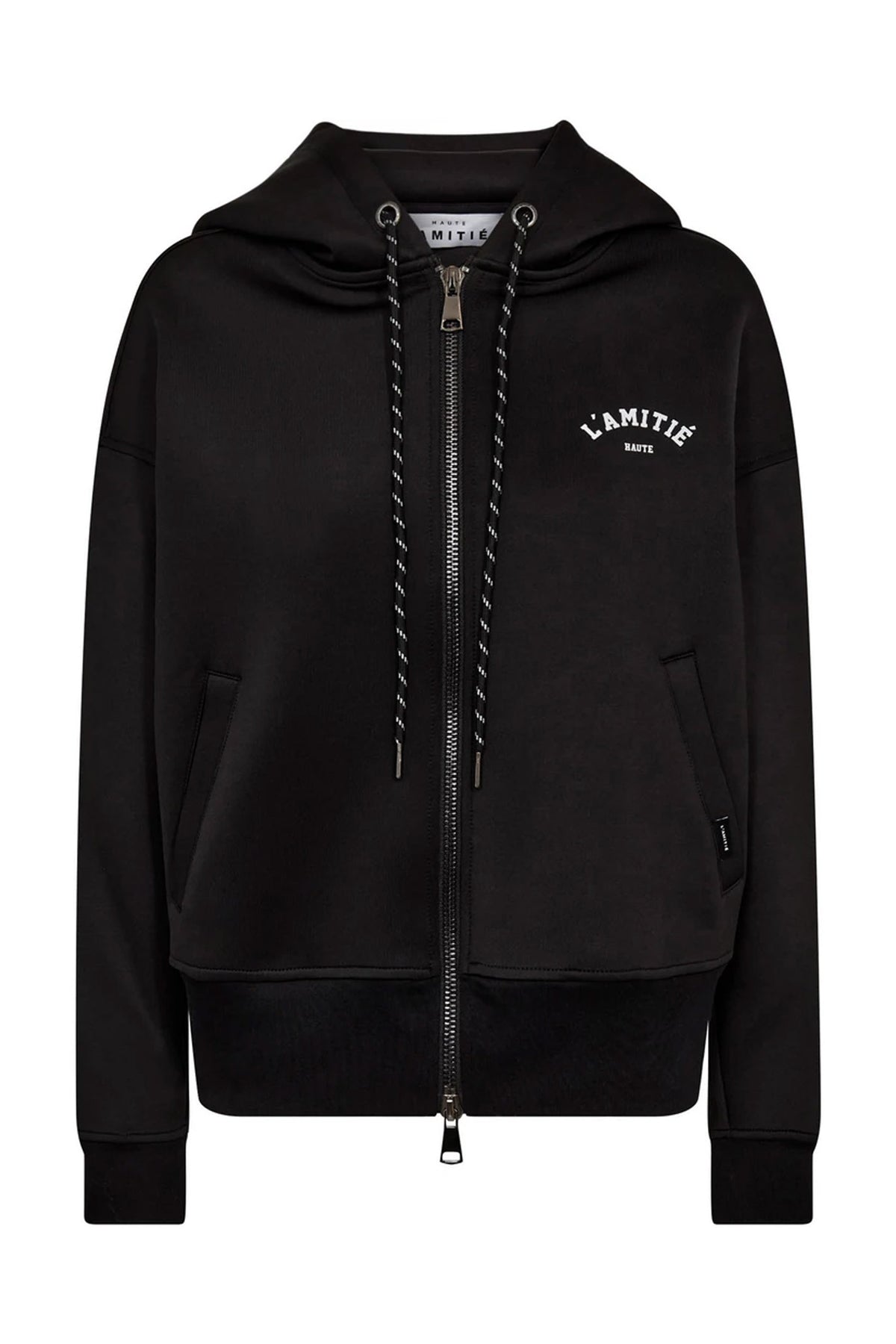 Neo Crop Zip Hoodie Black - HL10266
