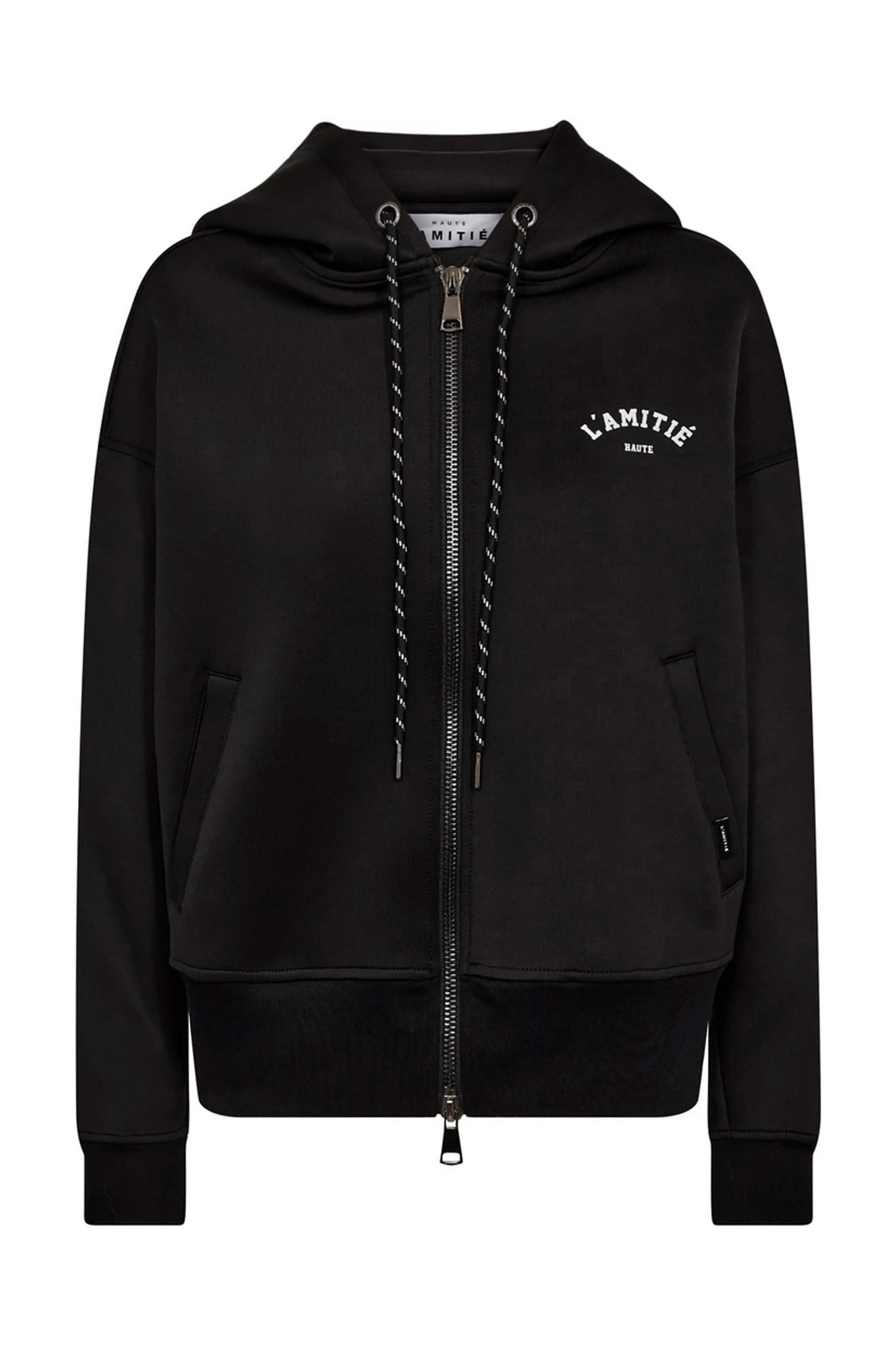 Neo Crop Zip Hoodie Black - HL10266