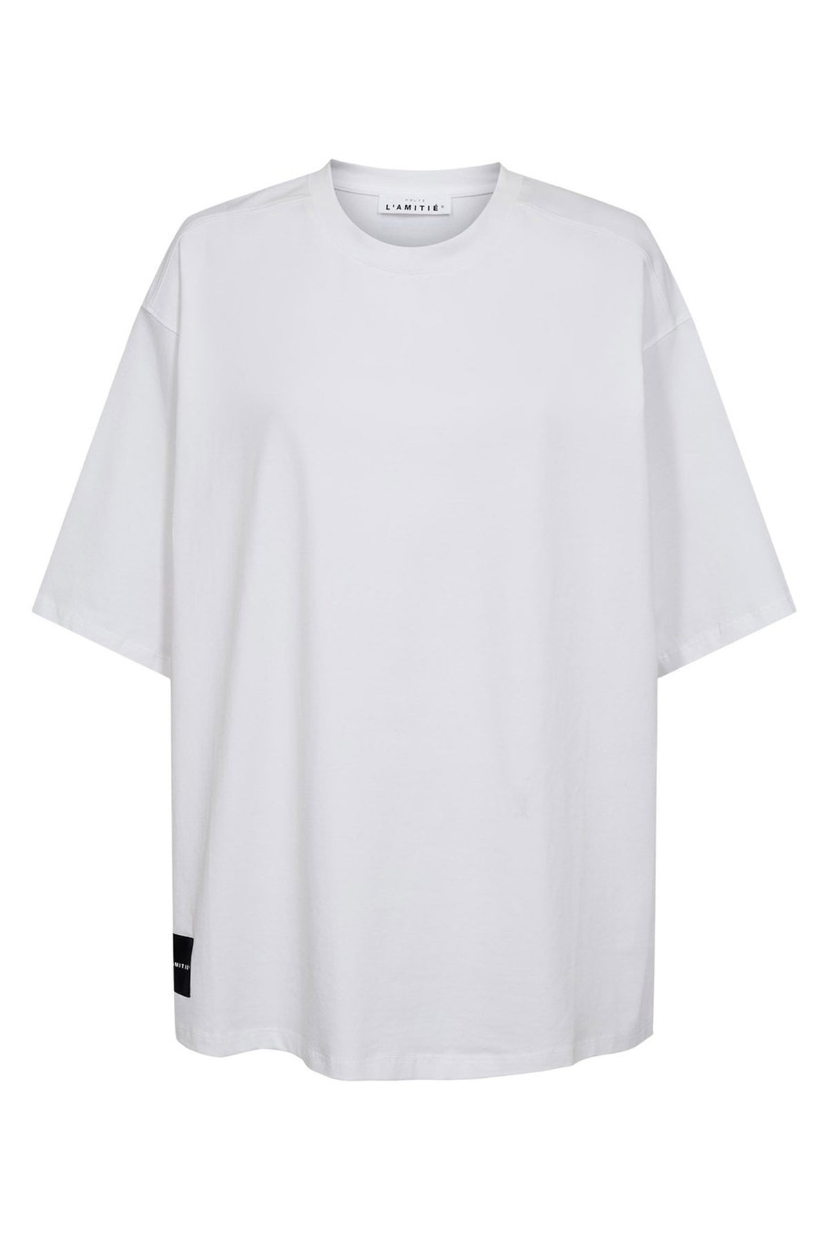 Back Logo Loose Tee White/Black Print - HL10410