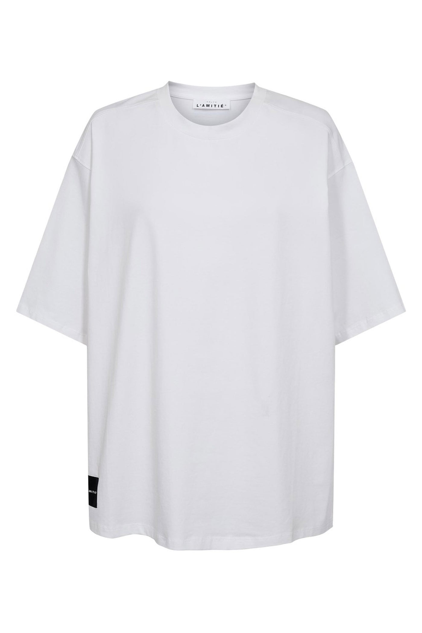 Back Logo Loose Tee White/Black Print - HL10410