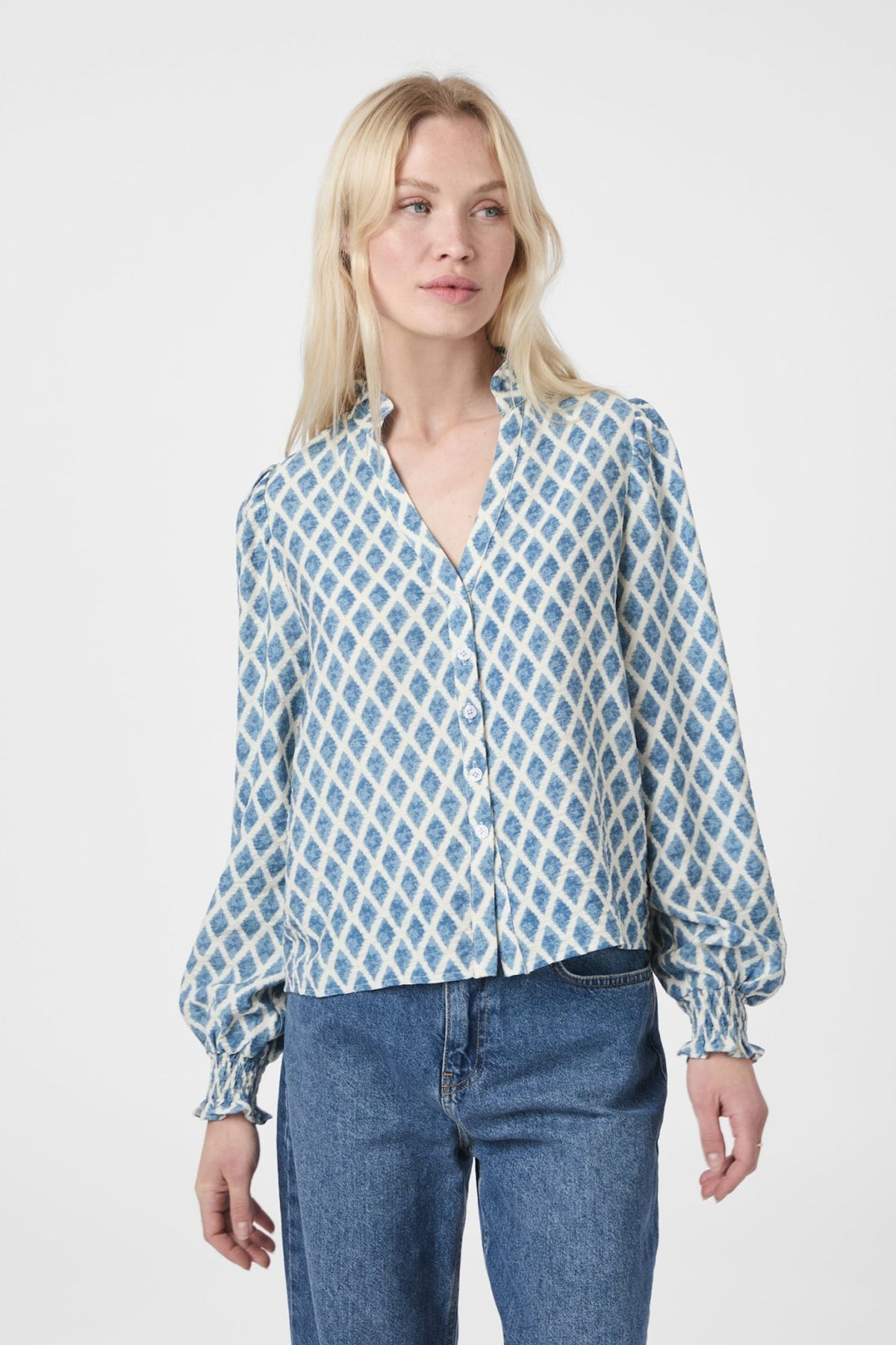 DELSIE PRINT Smoke Blue - 166222