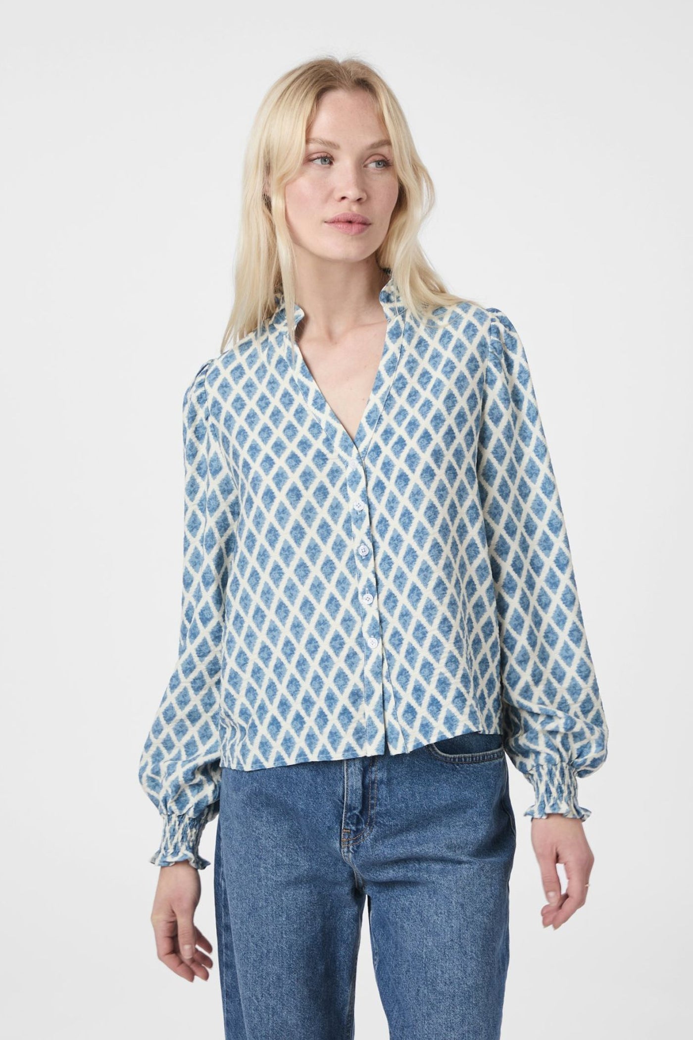 DELSIE PRINT Smoke Blue - 166222
