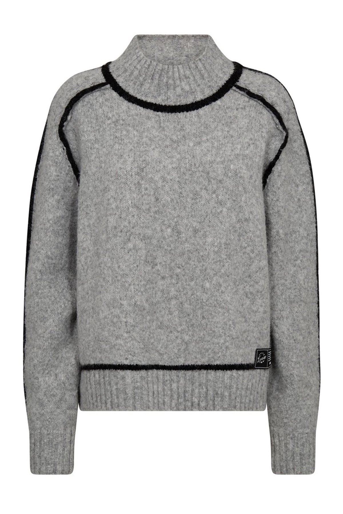 Toby Hem Line Knit Light Grey Melange - HL10316
