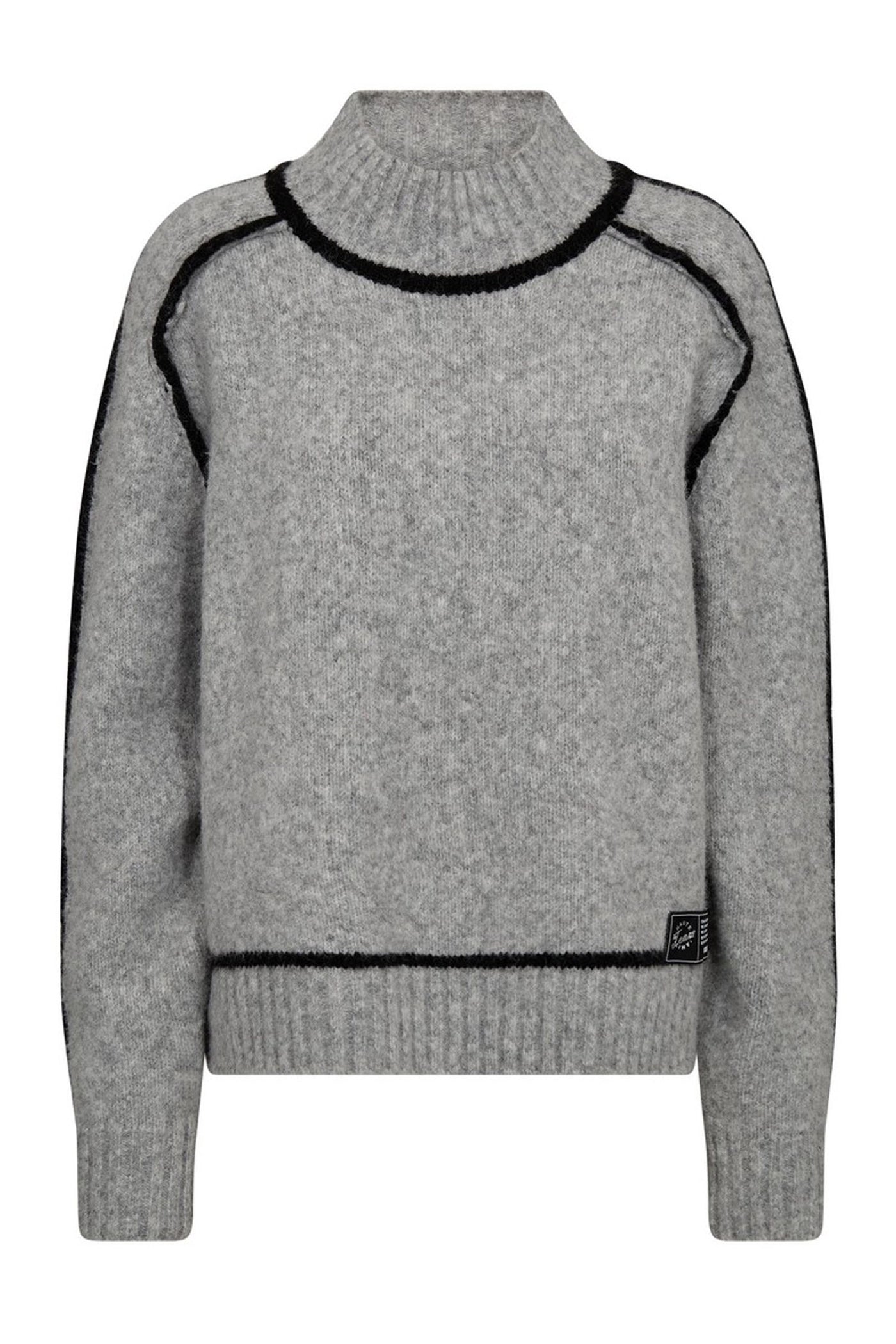 Toby Hem Line Knit Light Grey Melange - HL10316