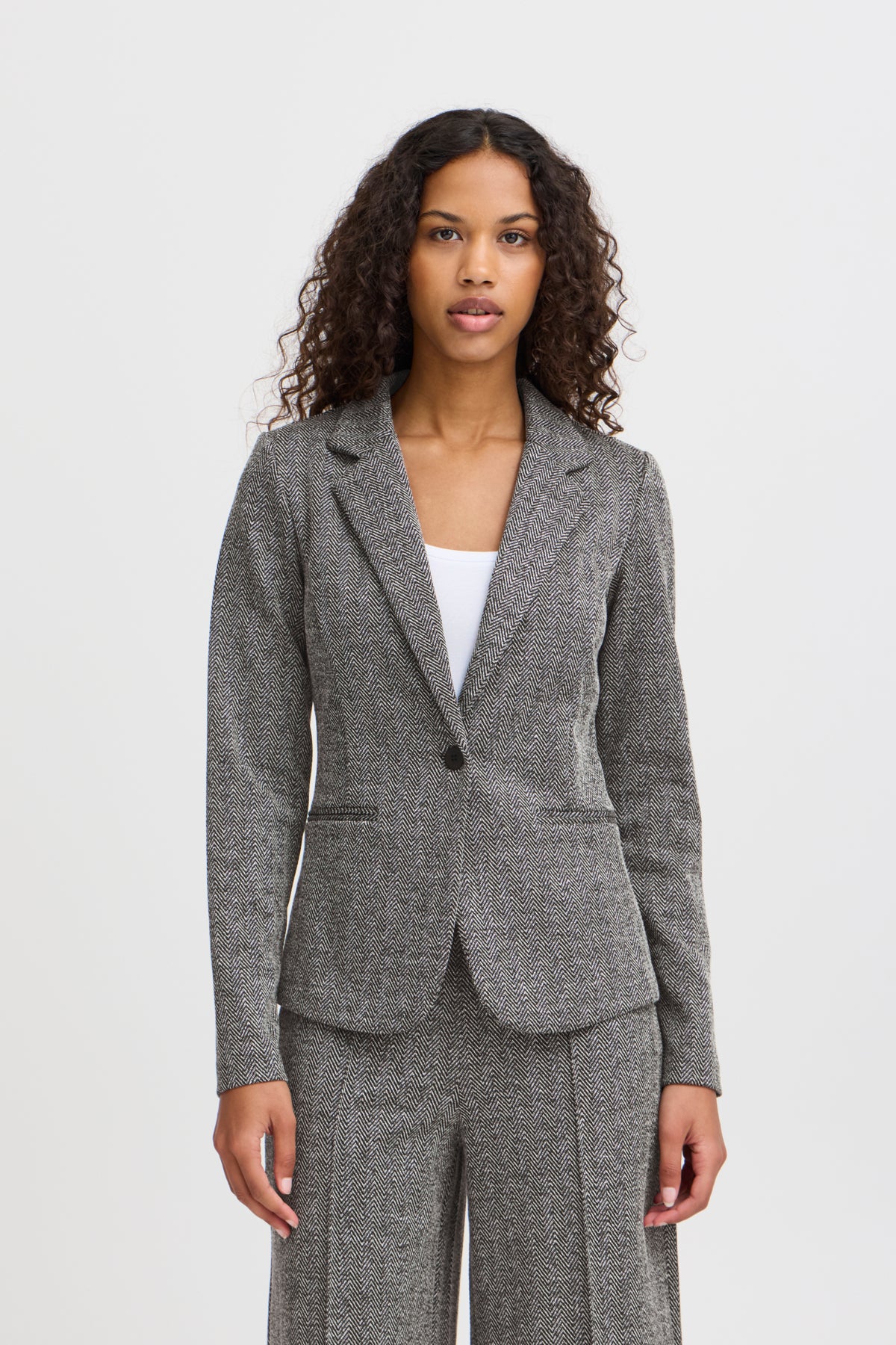 IHKATE JACQUARD BL4 Black/white herringbone - 20121600