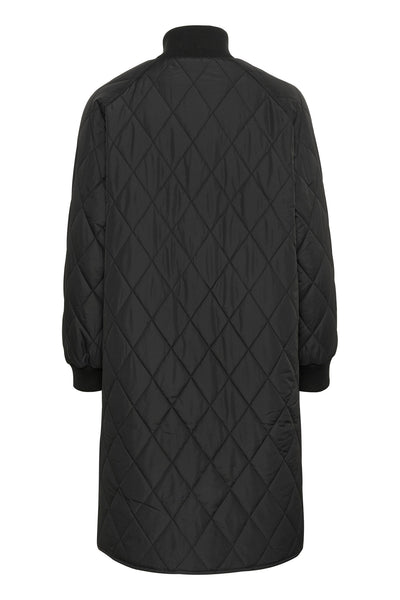 EktraIW Quilted Coat Black - 30105339 Thumbnail