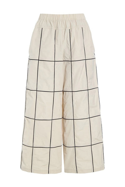 Fukkura poplin bukser med bise IVORY/BLACK BIESSE - 256-2380-5307 Thumbnail