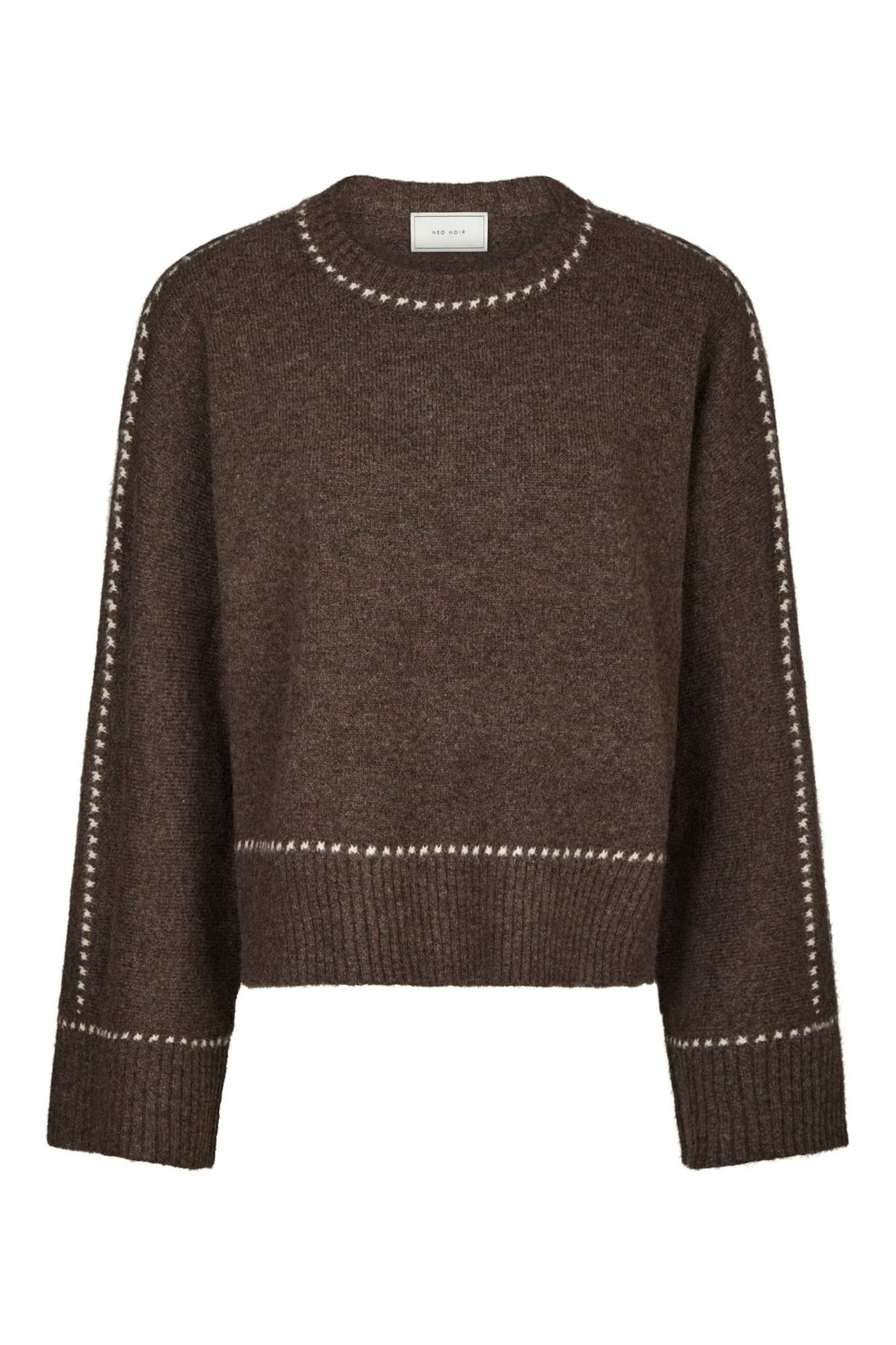 Roeme Knit Stitch Brown Melange - 164818