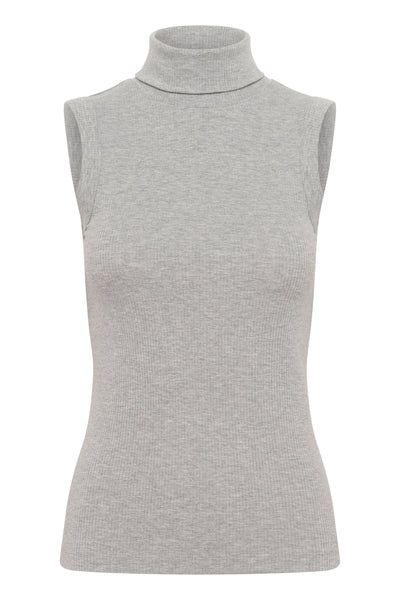 DagnaIW Melange Rollneck Top medium grey  melange - 30107007 Thumbnail