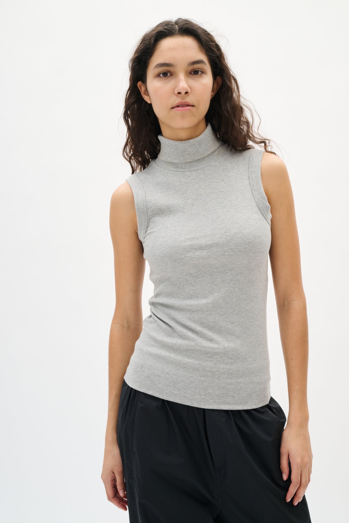 DagnaIW Melange Rollneck Top medium grey  melange - 30107007