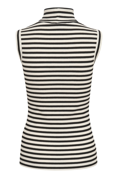 DagnaIW Striped Rollneck Top Black / Whisper White - 30107271 Thumbnail