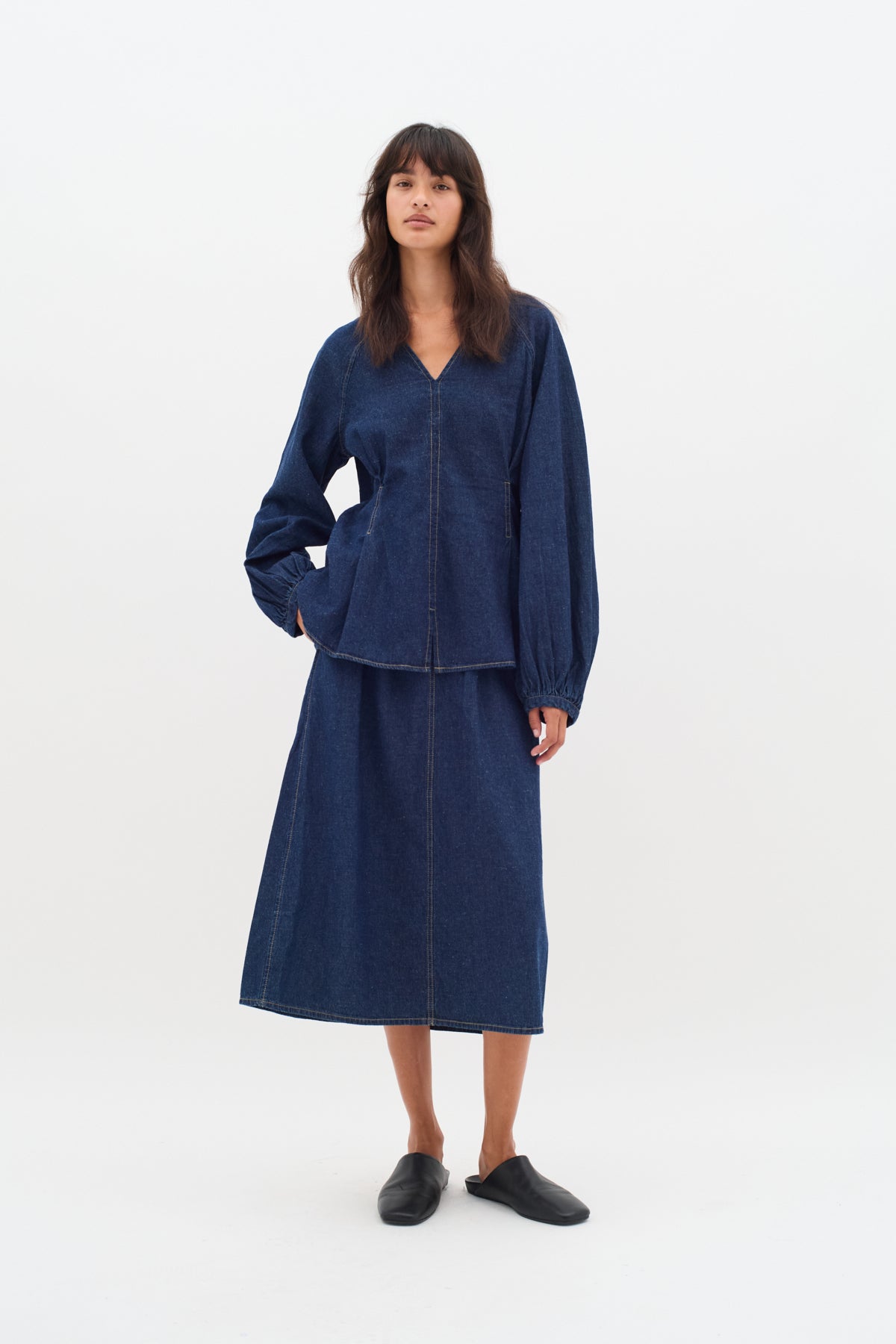 RubinaIW Skirt Blue Denim - 30110337