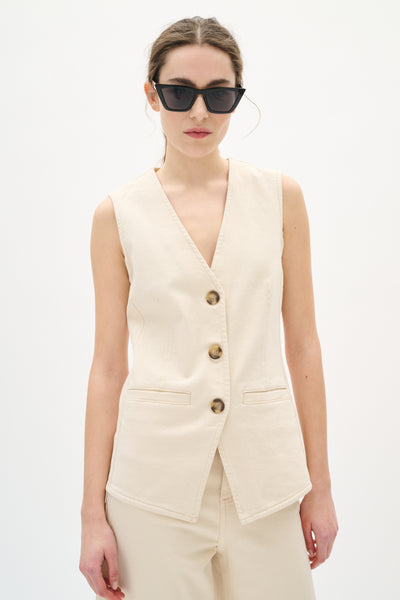 BaccaIW Waistcoat ECRU - 30110529 Thumbnail