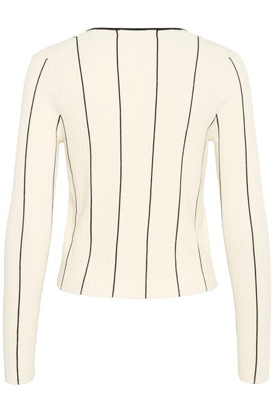 SaiaIW Cardigan Whisper White / Black - 30110575 Thumbnail