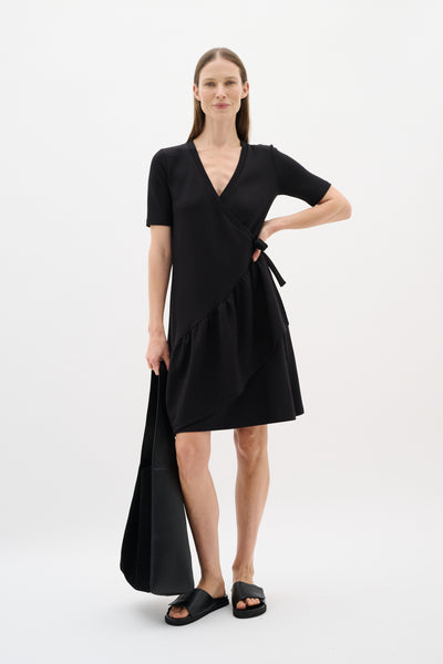 PariIW Vincent Wrap Dress Black - 30110591 Thumbnail