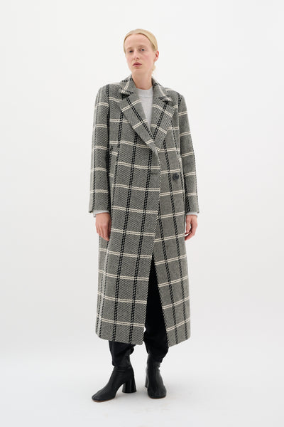 YaniaIW Long Coat Black / White - 30110607 Thumbnail