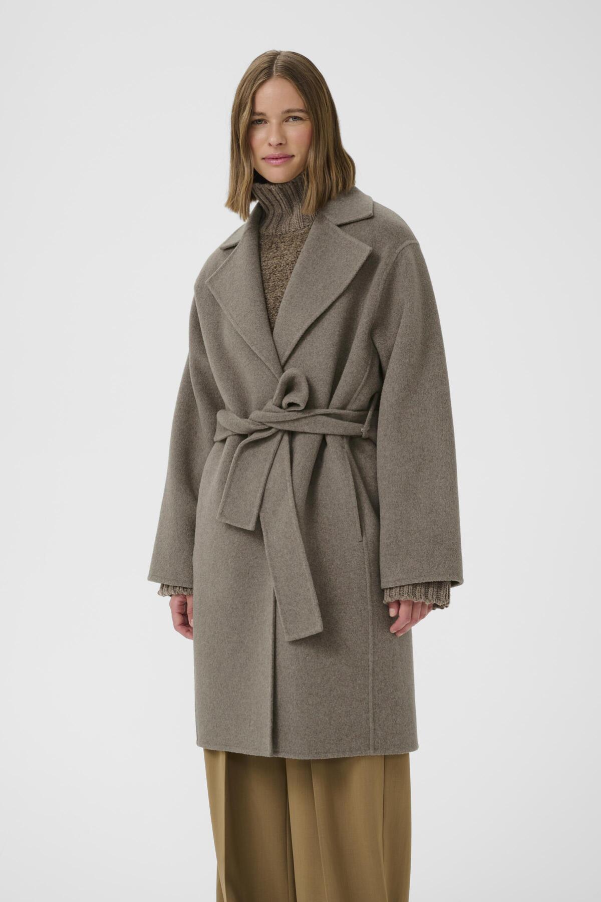 YillaIW Coat Sandy Grey Melange - 30110609