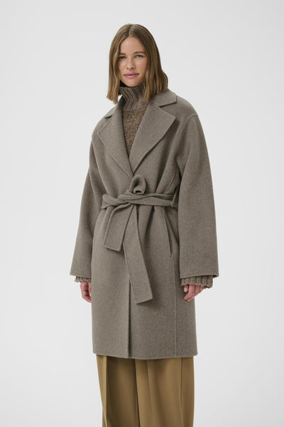 YillaIW Coat Sandy Grey Melange - 30110609 Thumbnail