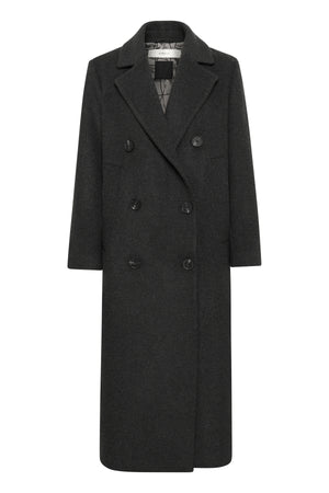 YunahIW Long Coat Dark grey melange - 30110610