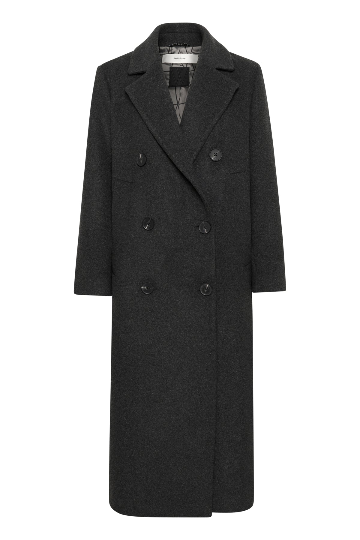 YunahIW Long Coat Dark grey melange - 30110610