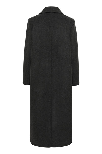 YunahIW Long Coat Dark grey melange - 30110610 Thumbnail
