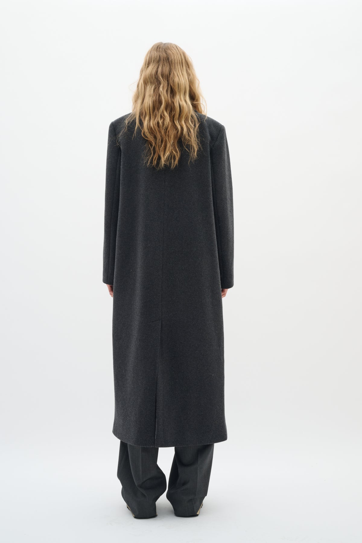 YunahIW Long Coat Dark grey melange - 30110610