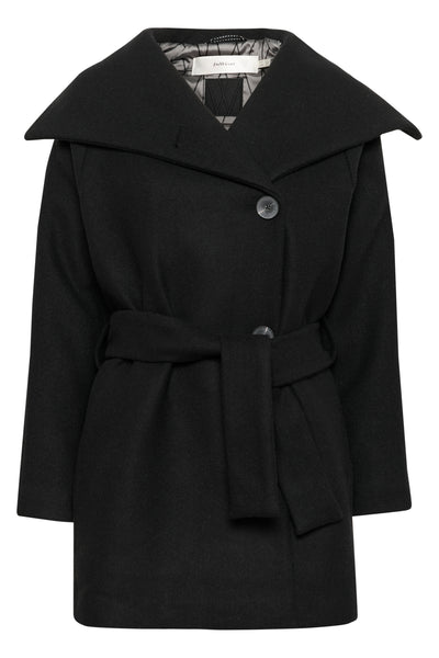 YunahIW Collar Coat Black - 30110611 Thumbnail