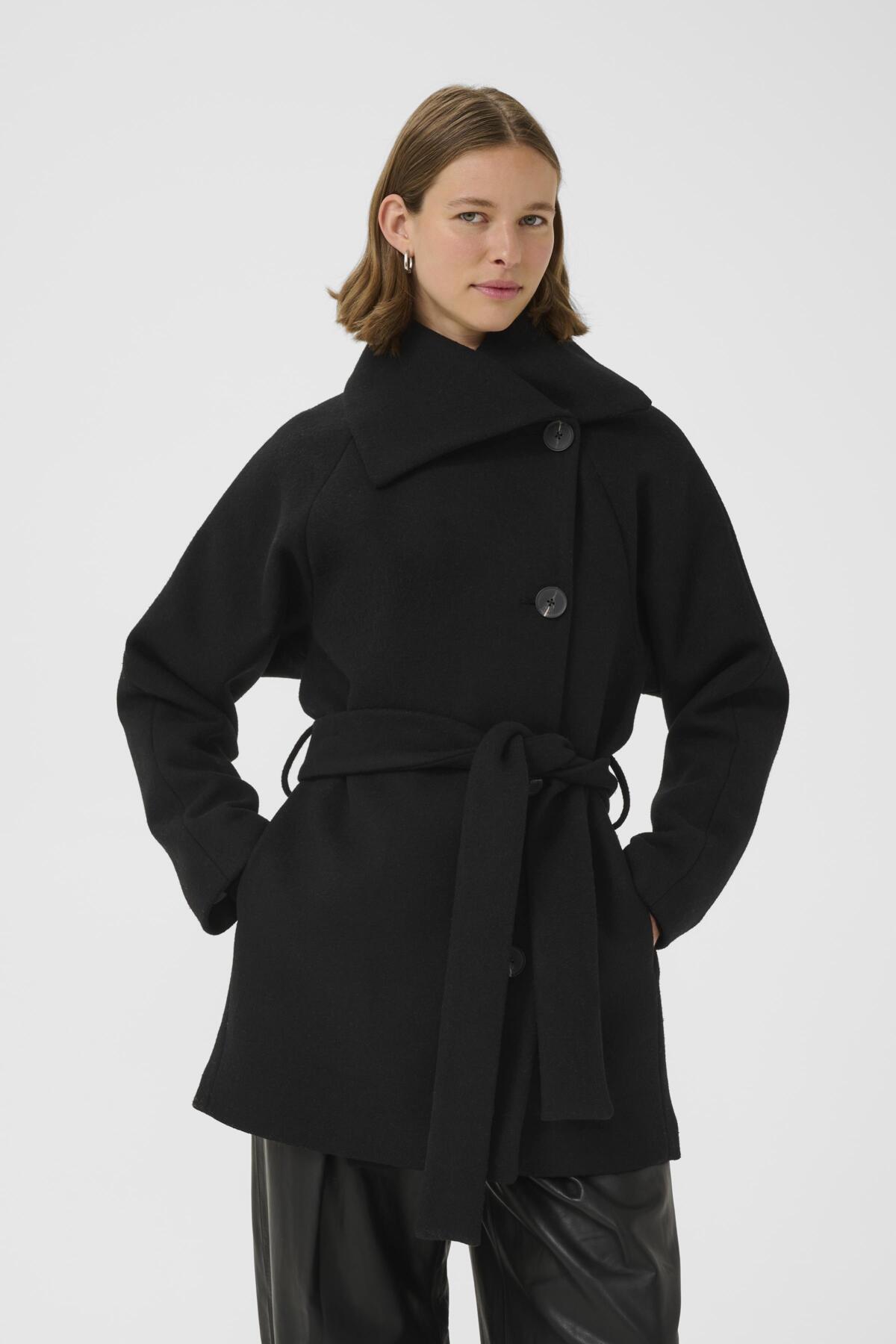 YunahIW Collar Coat Black - 30110611