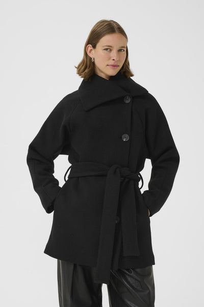 YunahIW Collar Coat Black - 30110611 Thumbnail