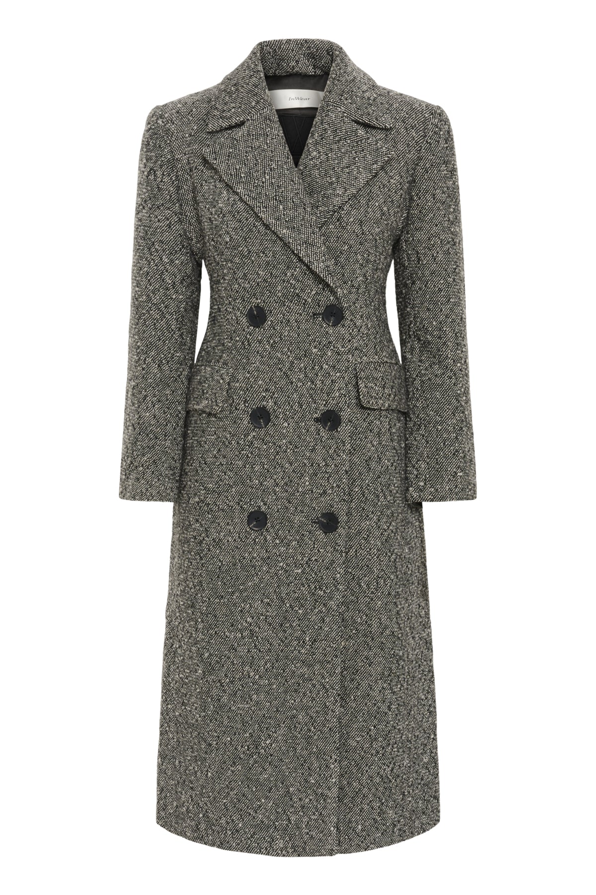 YashaIW Lapel Coat Black / White - 30110613