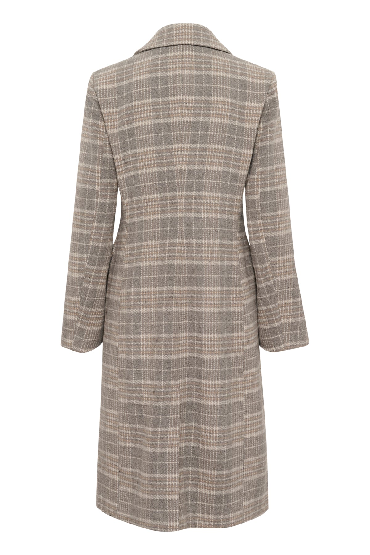YohIW Thora Lapel Coat Neutral Check - 30110646