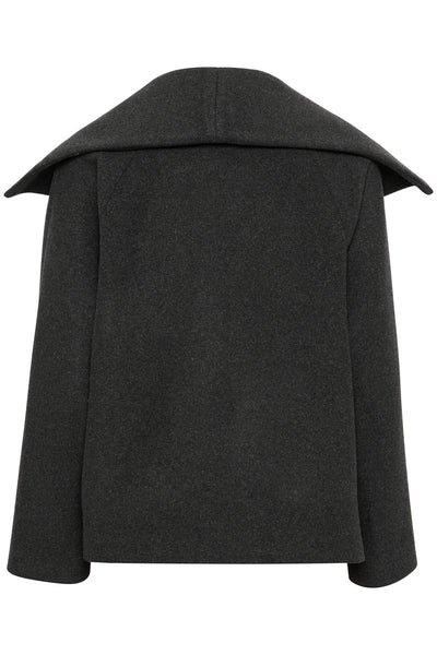 PerryIW Short Coat R Dark grey melange - 30110807 Thumbnail