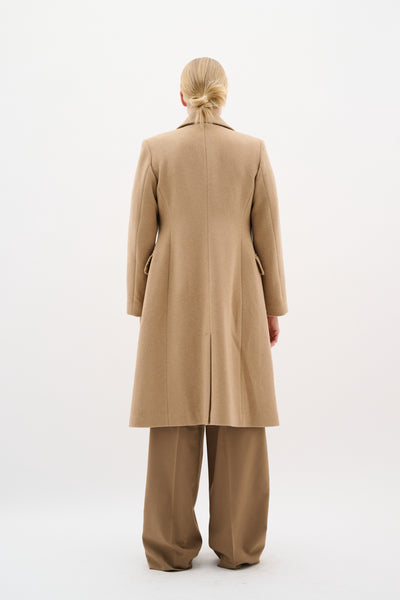 ThoraIW Lapel Coat R Tobacco Brown - 30110808 Thumbnail