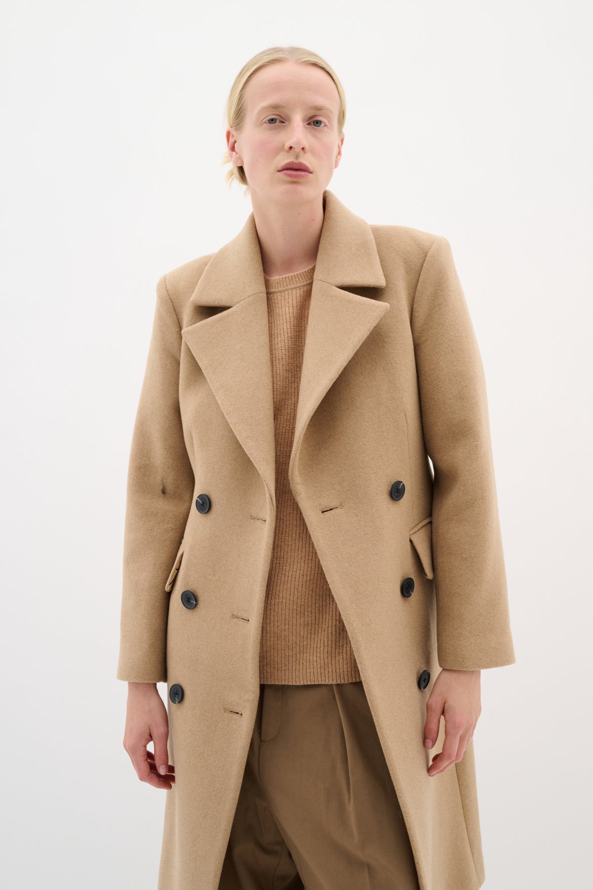ThoraIW Lapel Coat R Tobacco Brown - 30110808