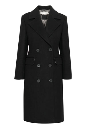 ThoraIW Lapel Coat R Black