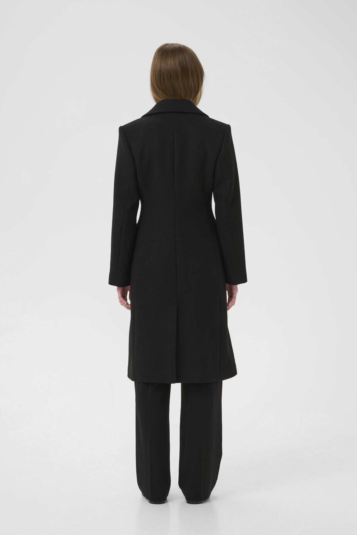 ThoraIW Lapel Coat R Black