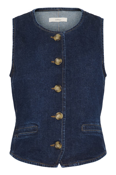 NanaIW Waistcoat Dark Wash Denim Thumbnail