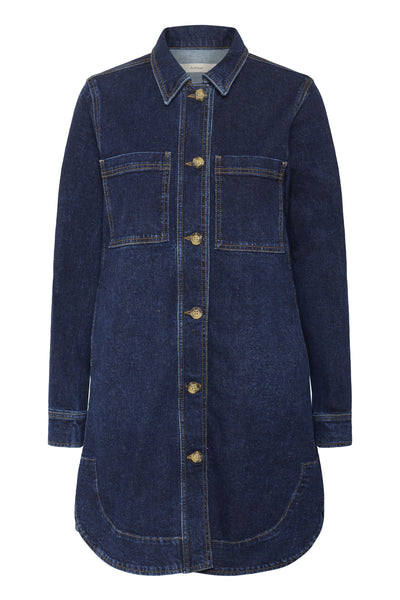NanaIW Denim Dress Dark Wash Denim - 30110969 Thumbnail