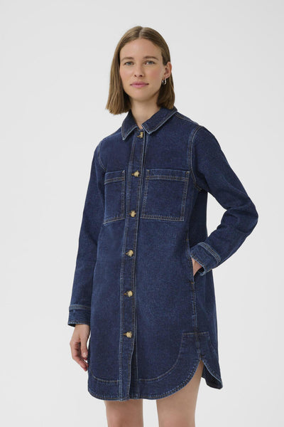 NanaIW Denim Dress Dark Wash Denim - 30110969 Thumbnail