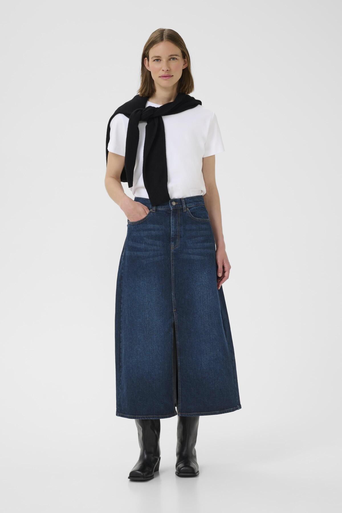 NanaIW Denim Skirt Dark Wash Denim - 30110972